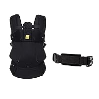 LÍLLÉbaby Complete All Seasons Ergonomic 6-in-1 Baby Carrier & Waist Belt Extension Bundle - Newborn to Toddler with Lumbar Support - for Children 7-45 Pounds - 360 Degree Baby Wearing - Black