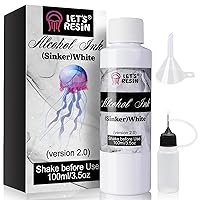 LET'S RESIN White Alcohol Ink for Epoxy Resin, Upgraded White Alcohol Ink 3.5oz/100ml, Alcohol-Based Resin Ink, White Resin Pigment for Resin Petri, Tumblers, Painting, Resin Art