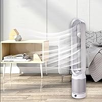 Bladeless Fan 8 Speeds Tower Fan (Silver Black) Summer Floor Fans For Home 120° Oscillating Personal Cooling Fan For Indoor Home Bedroom Office Room 42inch (Color : Silver)