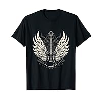 Guitar Wings Vintage Retro 80s Rock & Roll Music T-Shirt