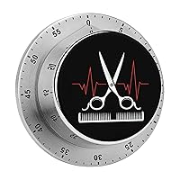 Hairstylists Heartbeat 60 Minute Timer Stainless Steel Wind Up Magnetic Timer Time Management for Cooking Kitchen