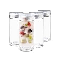 Glass Water Bottles - 4 Pack Wide Mouth Juice Bottles with Clear Lids for Juicing, Smoothies, Fruit Water, Teas, Beverage Storage (10 oz)