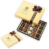 CARIANS Chocolate Gourmet Truffles Box, Mother's Day Chocolate Gift, Assorted Pralines Gift Box, Premium Gourmet Gift Basket, Assortment of Milk and Dark Chocolate, Kosher, Halal, 20 Pc., 7.4 oz.