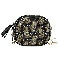 ALAZA Women's Watercolor Abstract Leopard Animal Skin PU Leather Crossbody Bag Shoulder Purse with Tassel
