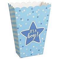 Delightful Blue Baby Shower Popcorn Boxes - 5.25