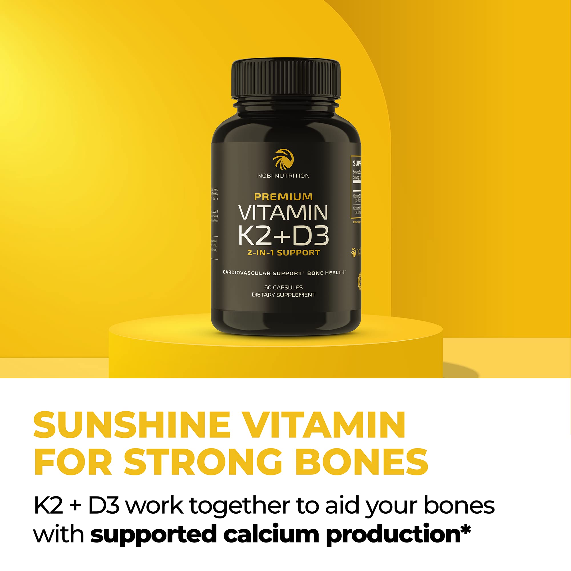 Mua Vitamin D3 K2 with Bioperine | Supplement to Support Bone Heart & Teeth  | Improve Skeletal and Circulatory Health | by Nobi Nutrition trên Amazon  Mỹ chính hãng 2023 | Giaonhan247