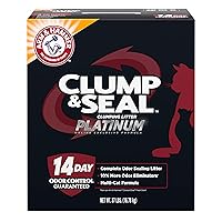 ARM & HAMMER Clump & Seal Platinum Multi-Cat Complete Odor Sealing Clumping Cat Litter with 14 Days of Odor Control, 37 lbs, Online Exclusive Formula