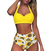Bathing Suits for Women Over 50 2 Piece Bikini Swimsuit Cover Up Pants for Women Plus Size