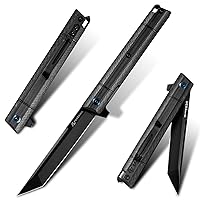 Tactical Folding Pocket knives,DC53 Steel Blade and G10 Handle. With pocket clip and glass breaker,men's pocket knife hiking trip EDC tool Knife