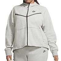 Nike Sportswear Tech Fleece Windrunner Full-zip Hoodie Womens Size-3X-Large Dark Grey Heather/Black
