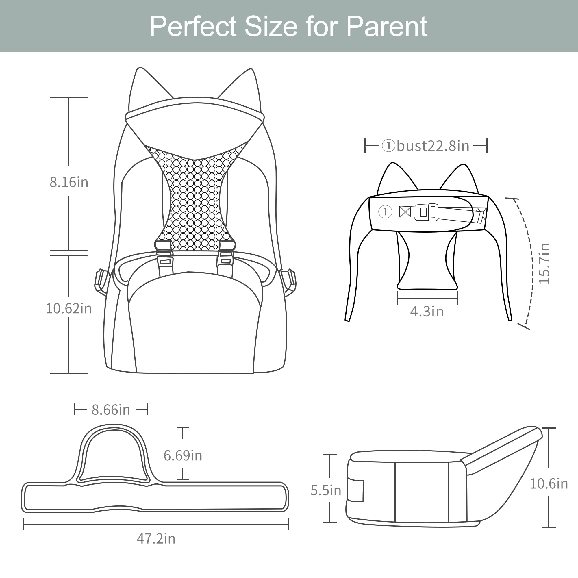 AGUDAN Baby Hip Seat Carrier,Lightweight Newborn Toddler Carrier with Lumbar Support,Front Facing Infant Carrier Ideal for 0-24 Months Baby