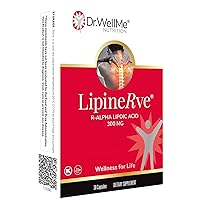 Dr.WellMe Lipinerve R Alpha Lipoic Acid 300mg Capsules Per Serving - an Antioxidant Supplement, Kosher | Halal 30 Count - Made in USA