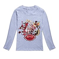 Child Classic Long Sleeve Tops Hazbin Hotel Graphic T-Shirts Casual Soft Loose Fit Tees Pullover(2-16 Years)
