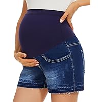 fitglam Women's Maternity Shorts Over Belly Pregnancy Lounge Workout Running Pajama Sleep Shorts with Pockets