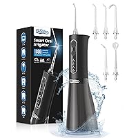 Water Dental Flosser Teeth Pick - 4 Modes Cordless Oral Irrigator 300ML Portable and Rechargeable IPX7 Waterproof Powerful Battery Life Water Dental Piks for Cleaning for Home Travel