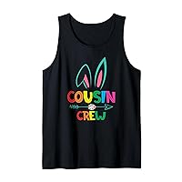 Cousin Crew Bunny Rabbit Eggs Cute Matching Easter Day Party Tank Top