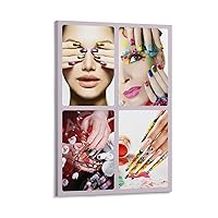Nail Wall Decor Nail Shop Nail Art Prints Nail Colours Nail Design Poster (5) Canvas Painting Posters And Prints Wall Art Pictures for Living Room Bedroom Decor 24x36inch(60x90cm) Frame-style