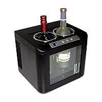Vinotemp IL-OW002 Chiller Refrigerator with Open Countertop Freestanding Design Electric Wine Cooler with Adjustable Temperature Control, 2-Bottle, Black