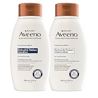Fresh Greens Shampoo + Conditioner with Rosemary, Peppermint & Cucumber to Thicken & Nourish, Clarifying & Volumizing Shampoo for Thin or Fine Hair, Paraben-Free, 12 Fl Oz