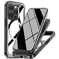 Magnetic Privacy iPhone 15 Pro Case,Built-in Privacy Screen Protector Anti Peeping Glass,360 Full Body Protective Anti Spy Phone Case Cover for iPhone 15Pro Compatible with Magsafe,Black