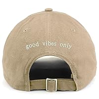 Trendy Apparel Shop Good Vibes only (Back) Embroidered 100% Cotton Dad Hat
