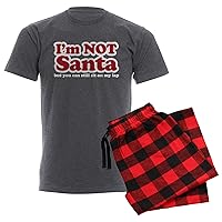 CafePress I'm Not Santa Men's Charcoal Pajamas Men's Novelty Pajamas