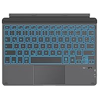 OMOTON Bluetooth Wireless Keyboard for Surface Go 4/3/2/1, Backlight Ultra Flat Tablet Keyboard with Touchpad for Microsoft Surface Go Type Cover, QWERTZ German Layout, Grey