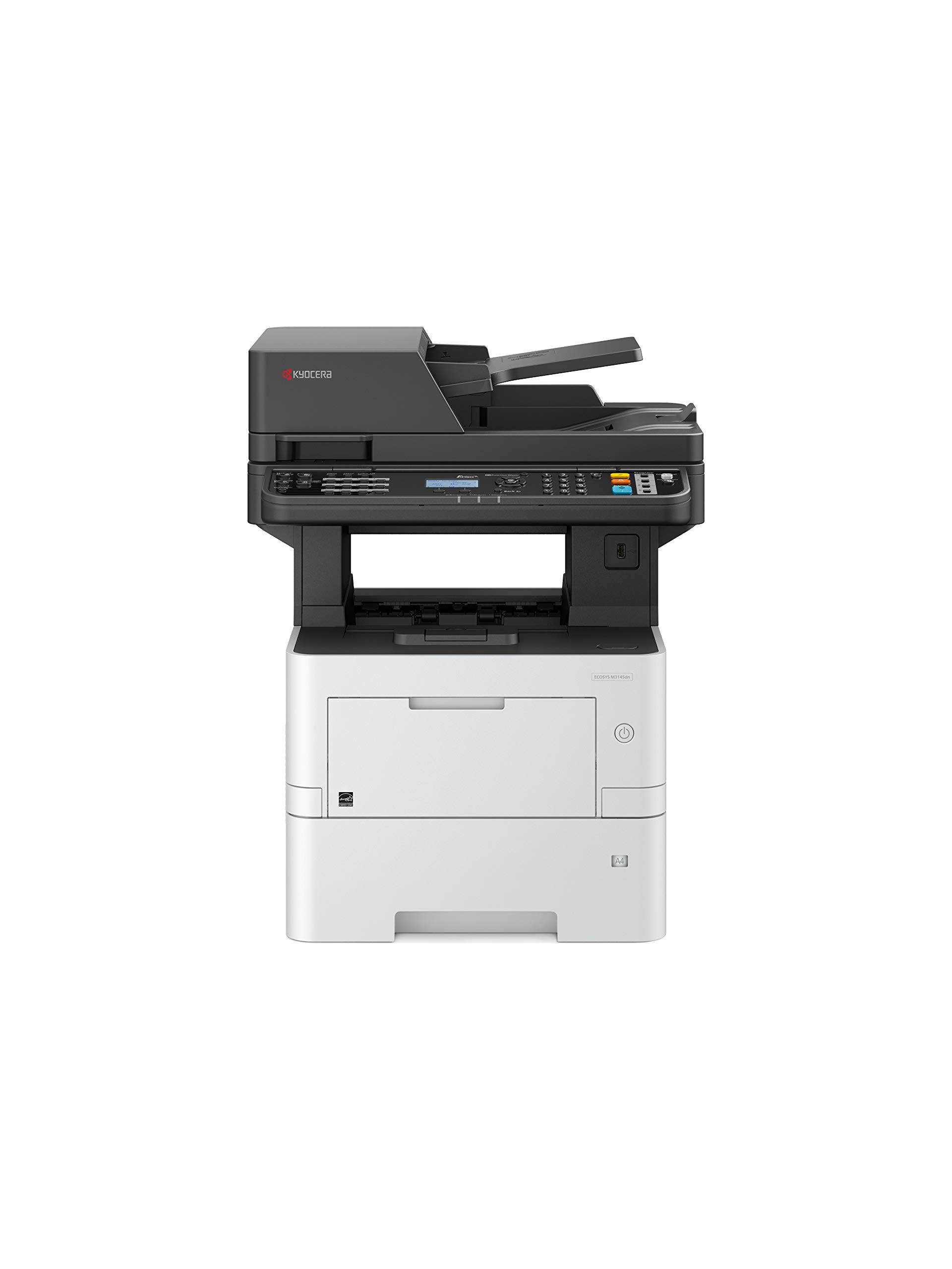 Kyocera Ecosys M3145dn Black/White Multifunction Laser Printer. All-in-one: Copy, Scan, Fax. LCD Screen, 45 Pages/min