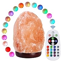 Himalayan Salt Lamp Night Light with Remote Control, Upgraded 16 Colors Changing & 4 Light Modes LED USB Salt Rock Lamp, Natural Crystal Pink Mini Small Salt Lamp for Home Decor and Gift