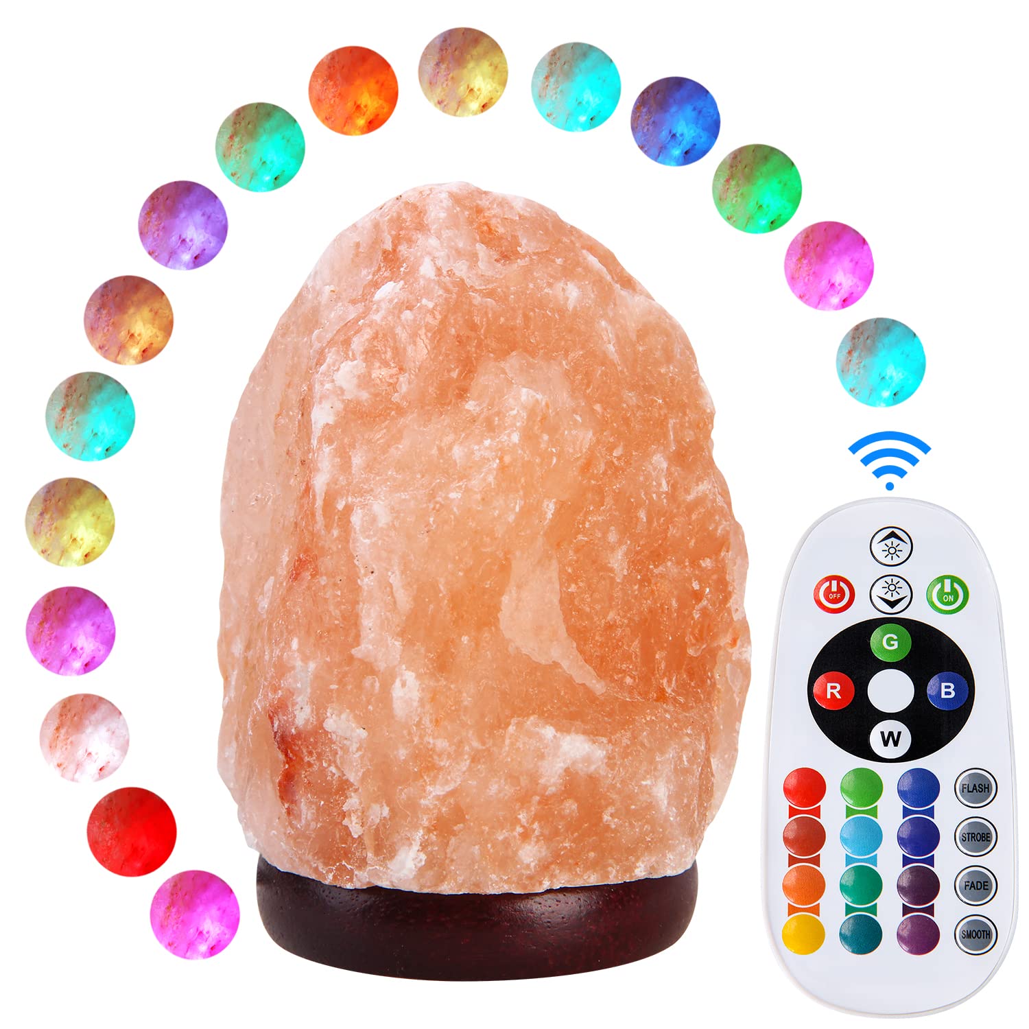 pursalt Himalayan Salt Lamp Night Light with Remote Control, Upgraded 16 Colors Changing & 4 Light Modes LED USB Salt Rock Lamp, Natural Crystal Pink Mini Small Salt Lamp for Home Decor and Gift
