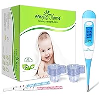 Easy@Home 40 Ovulation Tests &10 Pregnancy Tests & 50 Large Urine Cups + Basal Body Thermometer for Fertility Prediction with Memory Recall EBT-018 Purple