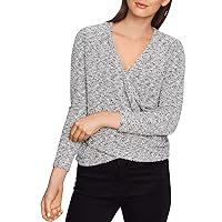 Womens Textured Wrap Blouse