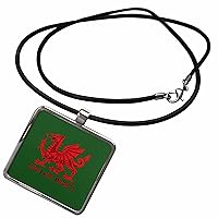3dRose Thou Art Mighty Red Dragon Welsh Rugby - Necklace With Pendant (ncl_357393)