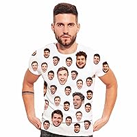 Custom T Shirts with Photo Personalized Printed Tee Shirts for Men with Face Picture Design Your Own Logo Front and Back