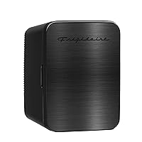 FRIGIDAIRE Portable 10L Mini Fridge Brushed Black Stainless Rugged Refrigerator, EFMIS183BLKSS