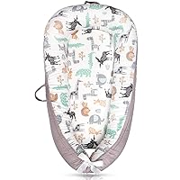 CosyNation Baby Lounger Cover, Ultra Breathable Soft Cotton Perfect for Tummy Time, Portable & Adjustable Infant Cover Floor Seat for Traveling | Newborn Shower Gift (Animal)
