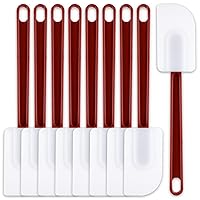 9 Pcs Silicone Rubber Spatula, Commercial Spatula 500 Fahrenheit Heat Resistant, Non Stick Heavy Duty Scraper for Kitchen Cooking Mixing Frying Spreading Baking, Dishwasher Safe (10 Inch)