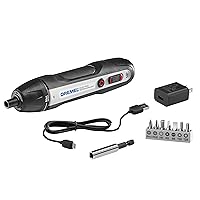 Dremel 4V Cordless Screwdriver Kit with 6 Power Settings and Smart Stop Technology, Includes 7 Screwdriver Bits, 1 Bit Extender, USB Cable and Power Adapter, HSES-01