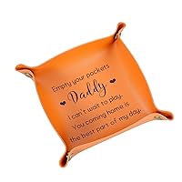 Gifts for Dad Daddy New Dad from Daughter Son Baby Kids Valet Tray Christmas Valentines Day Birthday Gifts for First Time Dad Father Stepdad Men Husband from Wife Leather Key Tray
