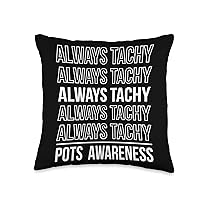 Tachy POTS Warrior Postural Orthostatic Tachycardia Syndrome Throw Pillow, 16x16, Multicolor