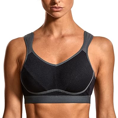 Womens Sports Bra Wireless Comfort High Impact Support Bounce Control Plus  Size Workout Bra Woaded Blue 44D