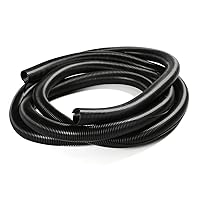 Othmro 1Pcs 1.42inch ID 16.4FT Electrical Conduit, Split Wire Loom Tubing Corrugated Tube, Flexible Polyethylene Hose Cover for Home Outdoor Automotive Marine Wire Harness Wrap Cover Sleeve Black