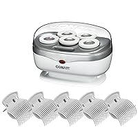 Conair Ceramic 1 1/2-inch Hot Rollers, Super Clips Included, Perfect for Travel Domestic and Aboard with Dual Voltage