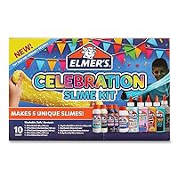 Elmer’s Celebration Slime Kit, Slime Supplies Include Assorted Magical Liquid Slime Activators and Assorted Liquid Glues, 10 Count