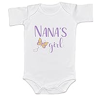 Funny Pregnancy Announcement Gift for Grandparents to be, My Nana and Papa Love Me Toddler Rompers for Infant Romper (0-6 Months, NANA'S Girl-Romper)