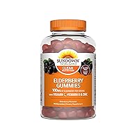 Elderberry with Vitamin C, D and Zinc for Immune Health, Non-GMOˆ, Gluten & Dairy-Free, Gummies, 90 Count