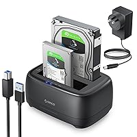 ORICO Hard Drive Docking Station Dual Bay USB 3.0 to SATA with Duplicator/Offline Clone Function External Hard Drive Dock for 2.5''/3.5'' HDD SSD Max Up to 40TB Support UASP Plug&Play-DD-C