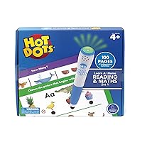 Learning Resources Hot Dots Learn at Home Reading & Maths Set 1, Interactive Preschool Literacy & Maths Learning, 2 Activity Books, 100 Pages, Ages 4+