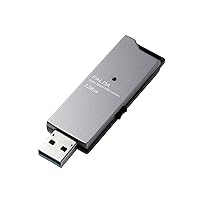 Elecom MF-DAU3128GBK USB Memory, USB 3.0 Compatible, Slide Type, High Speed Transfer, Aluminum Material, 128 GB, Black