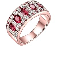 14k Rose White Yellow Gold Beautiful Natural Emerald Sapphire Ruby Engagement Rings Wedding Band for Women Promotion